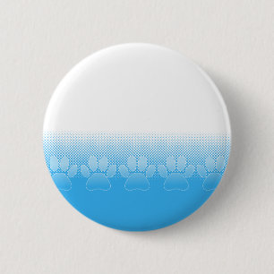 Blauwe en witte vlekken met Newsprint achtergrond Ronde Button 5,7 Cm