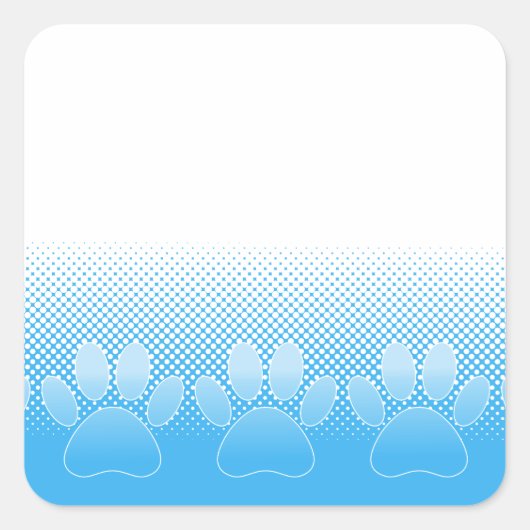 Blauwe en witte vlekken met Newsprint achtergrond Vierkante Sticker (Voorkant)