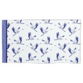 Blauwe en witte vliegkranen kussensloop (Voorkant-Links)