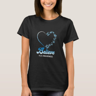 Blauwe en witte vlinders Hart geloven als goed T-shirt
