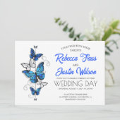 Blauwe en Witte Vlinders Morpho Monarch Kaart (Staand voorkant)