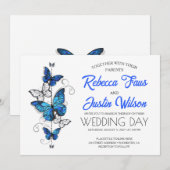 Blauwe en Witte Vlinders Morpho Monarch Kaart (Voorkant / Achterkant)