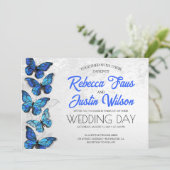 Blauwe en witte vlinders Morpho Monarch Kaart (Staand voorkant)