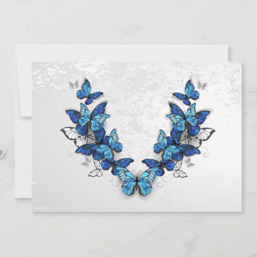 Blauwe en witte vlinders Morpho Monarch Kaart (Achterkant)