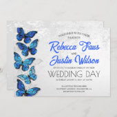 Blauwe en witte vlinders Morpho Monarch Kaart (Voorkant / Achterkant)