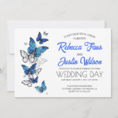 Blauwe en Witte Vlinders Morpho Monarch Kaart (Voorkant)