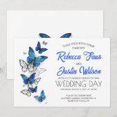 Blauwe en Witte Vlinders Morpho Monarch Kaart (Voorkant / Achterkant)