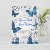 Blauwe en witte vlinders Morpho Monarch Kaart (Staand voorkant)