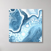 Blauwe en witte vochtige kunst canvas afdruk (Voorkant)