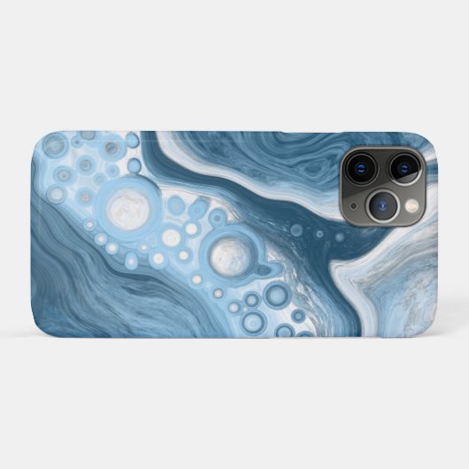 Blauwe en witte vochtige kunst Case-Mate iPhone case (Achterkant (horizontaal))