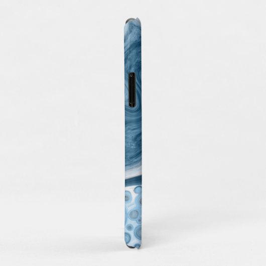 Blauwe en witte vochtige kunst Case-Mate iPhone case (Achterkant/rechts)