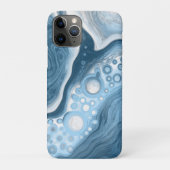 Blauwe en witte vochtige kunst Case-Mate iPhone case (Achterkant)
