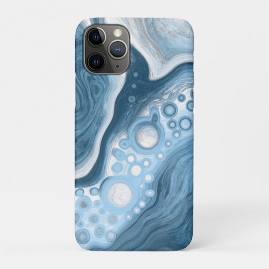 Blauwe en witte vochtige kunst Case-Mate iPhone case (Achterkant)