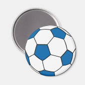 blauwe en witte voetbal magneet (Voorkant / Achterkant)