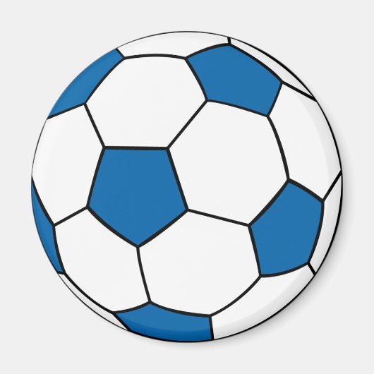 blauwe en witte voetbal magneet (Voorkant)