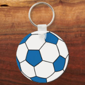 blauwe en witte voetbal sleutelhanger (Voorkant)