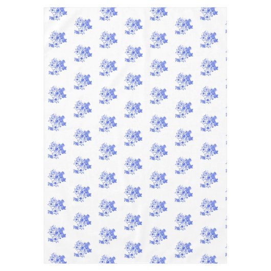 Blauwe en witte vogel en Edelweiss Pattern Tafelkleed (Voorkant)