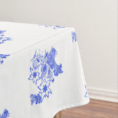 Blauwe en witte vogel en Edelweiss Pattern Tafelkleed (Voorbeeld)