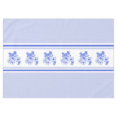 Blauwe en witte vogel en Edelweiss Tafelkleed (Voorkant (Horizontaal))
