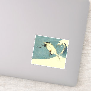 Blauwe en witte vogel sticker