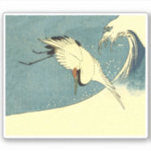 Blauwe en witte vogel sticker (Voorkant)