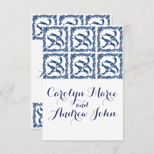 Blauwe en witte vogelgriep kaart (Voorkant / Achterkant)