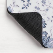  blauwe en witte vogelpest muismat (Hoek)