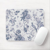  blauwe en witte vogelpest muismat (Met muis)