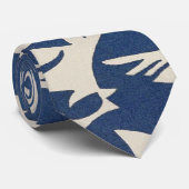Blauwe en Witte Vogels Stropdas (Opgerold)
