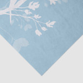 Blauwe en witte vogeltakken tissuepapier (Detail)
