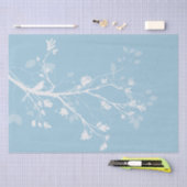 Blauwe en witte vogeltakken tissuepapier (Craft)