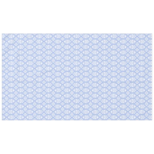 Blauwe en witte volken Kunst Floral Damask Tafelkleed (Voorkant (Horizontaal))