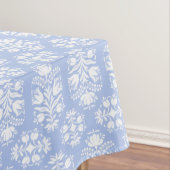 Blauwe en witte volken Kunst Floral Damask Tafelkleed (Voorbeeld)