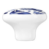 Blauwe en Witte Vossen Aangepaste Keramische Knop (Zijkant)