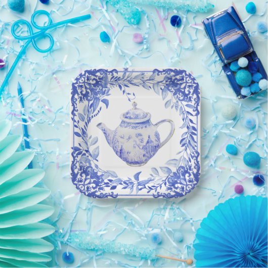 Blauwe en witte Vrijgezellenfeest enveloppen Papieren Bordje (Feest)