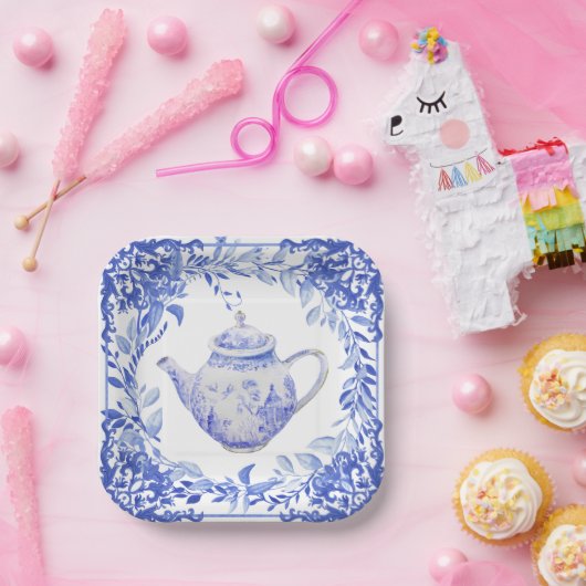 Blauwe en witte Vrijgezellenfeest enveloppen Papieren Bordje (Feest)