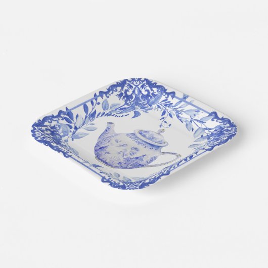 Blauwe en witte Vrijgezellenfeest enveloppen Papieren Bordje (Gebogen)