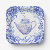 Blauwe en witte Vrijgezellenfeest enveloppen Papieren Bordje (Voorkant)