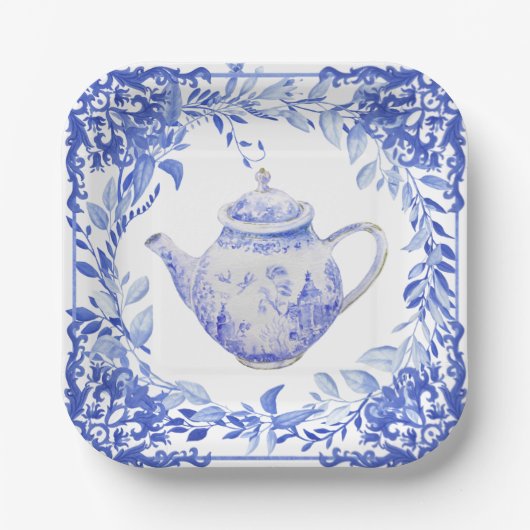 Blauwe en witte Vrijgezellenfeest enveloppen Papieren Bordje (Voorkant)