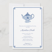 Blauwe en witte Vrijgezellenfeest Kaart (Voorkant)