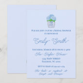 Blauwe en witte Vrijgezellenfeest Kaart (Voorkant / Achterkant)