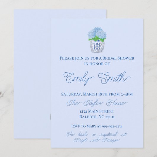 Blauwe en witte Vrijgezellenfeest Kaart (Voorkant / Achterkant)