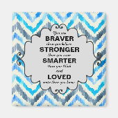 Blauwe en witte vron woorden van aanmoediging magneet (Voorkant)