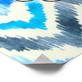 Blauwe en witte vron woorden van aanmoediging poster (Hoek)