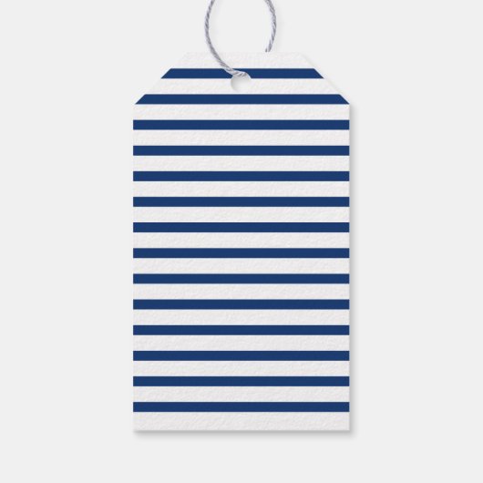 Blauwe en Witte Vuurtoren Bruiloft Dank U Cadeaulabel (Achterkant)