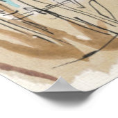 Blauwe en witte vuurtoren poster (Hoek)