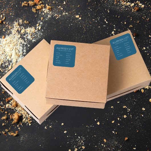 Blauwe en witte wasmiddelen voor allergie vierkante sticker