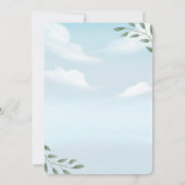 Blauwe en Witte Waterverf Baby shower Invitation Kaart (Achterkant)