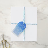 Blauwe en witte Waterverf Dank je cadeauLabels (Met Touw)