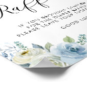 Blauwe en witte Waterverf druppelaar Poster (Hoek)